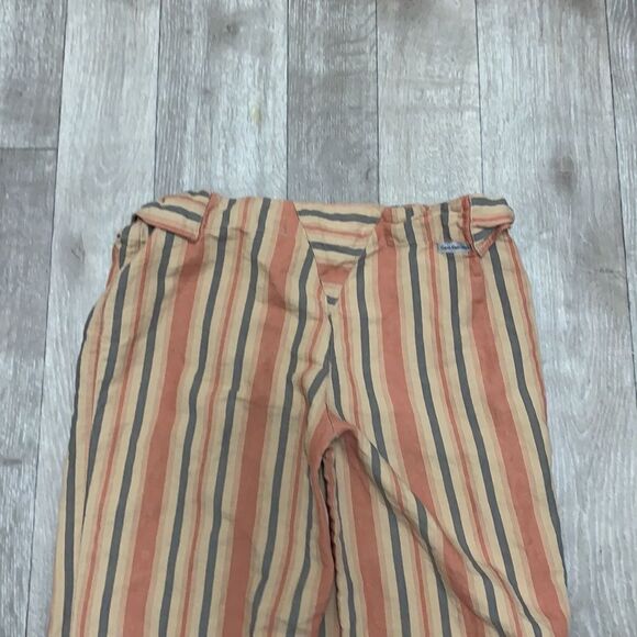 Womens‎ Calvin Klein Striped Flax Belted Wide Leg Cropped Pants - Picture 8 of 8